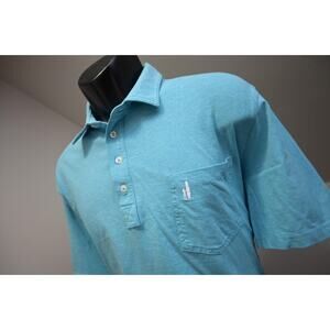 Johnnie-O Surfer Golf Polo Short Sleeve Blue Athletic Shirt Mens Size XL